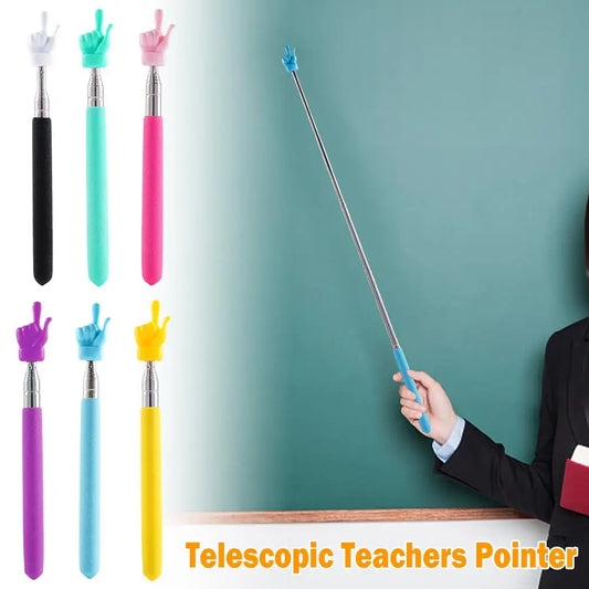 Teleskop-Lehrerzeiger aus Edelstahl mit Fingerdesign – Leicht - Rutschfest
