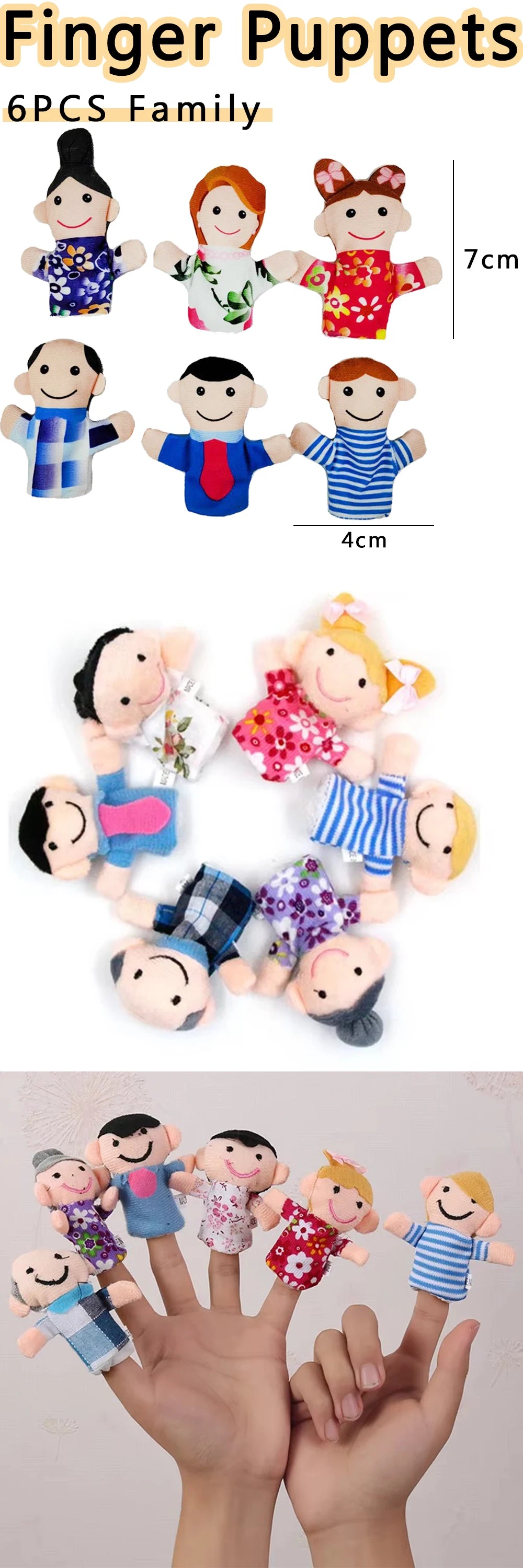 8-teiliges Fingerpuppen Set für kreatives Rollenspiel