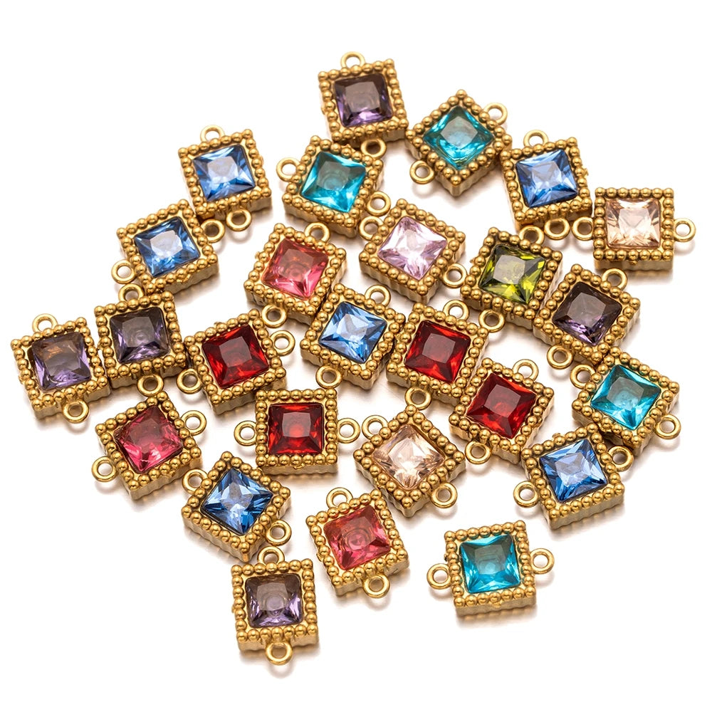 10er Set Goldfarbene Edelstahl Anhänger für DIY Halsketten Schmuck