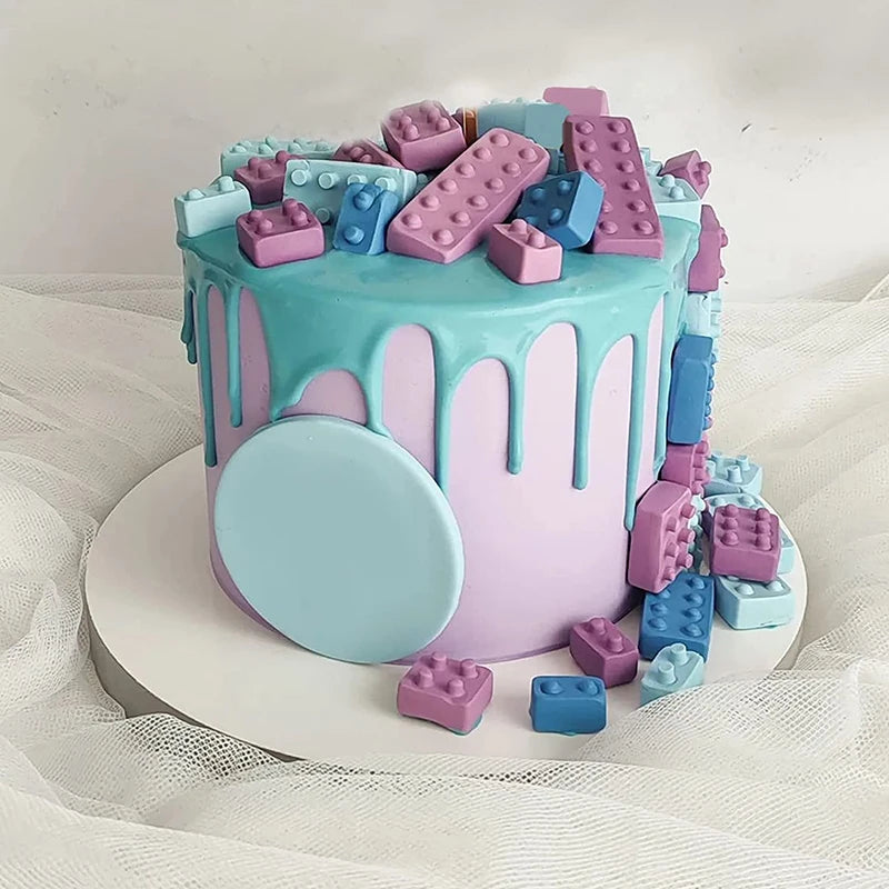 Silikon Fondantform Bausteine Roboter Kuchen Cupcake Topper Dekorieren