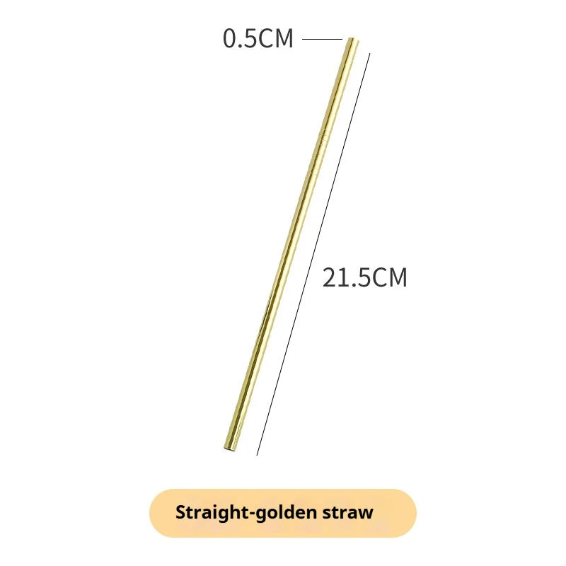 Wiederverwendbare Edelstahl Trinkhalme und Löffel mit Bürste
