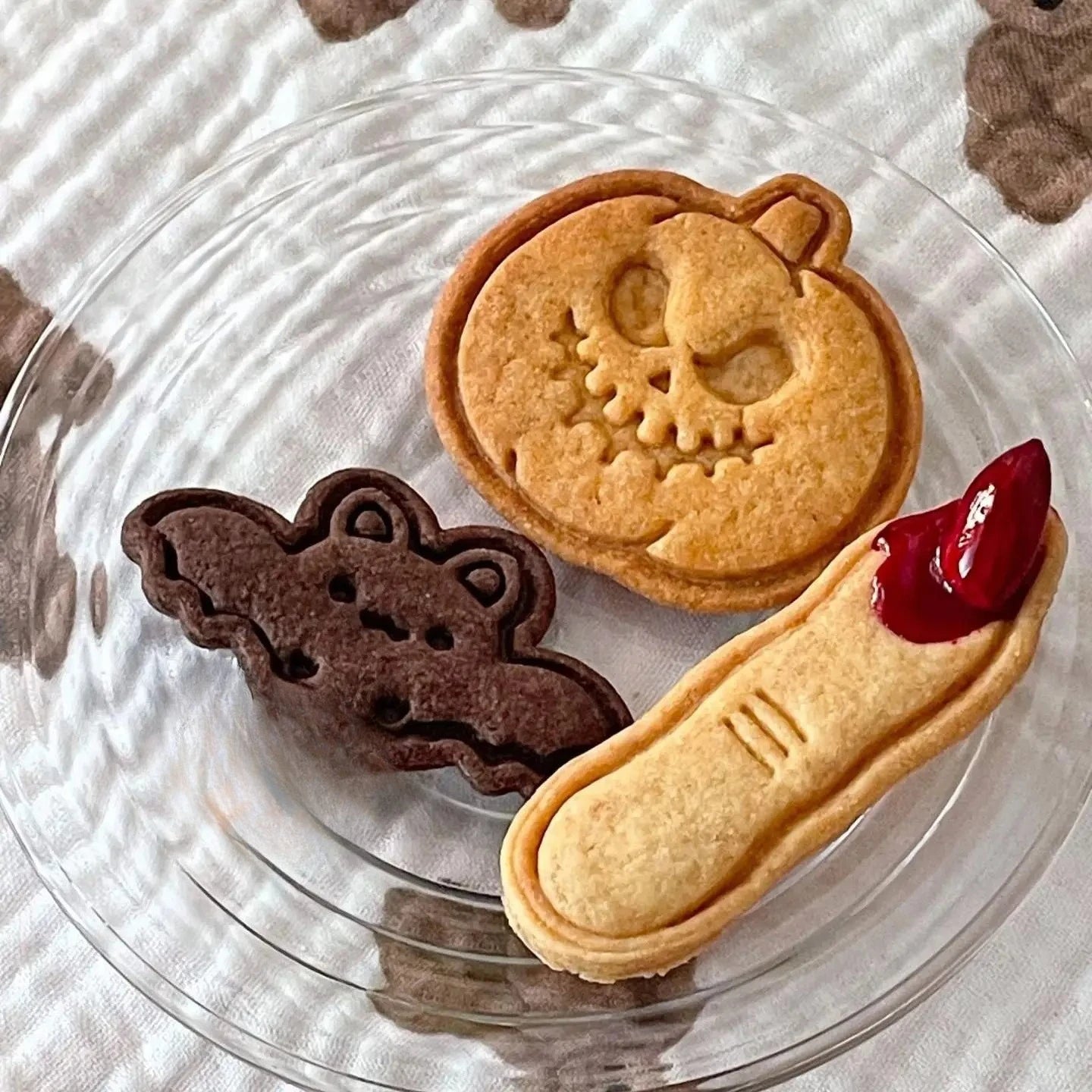 Halloween Keks Ausstecher Set Kunststoff 3D Finger Geist Fledermaus Kürbis