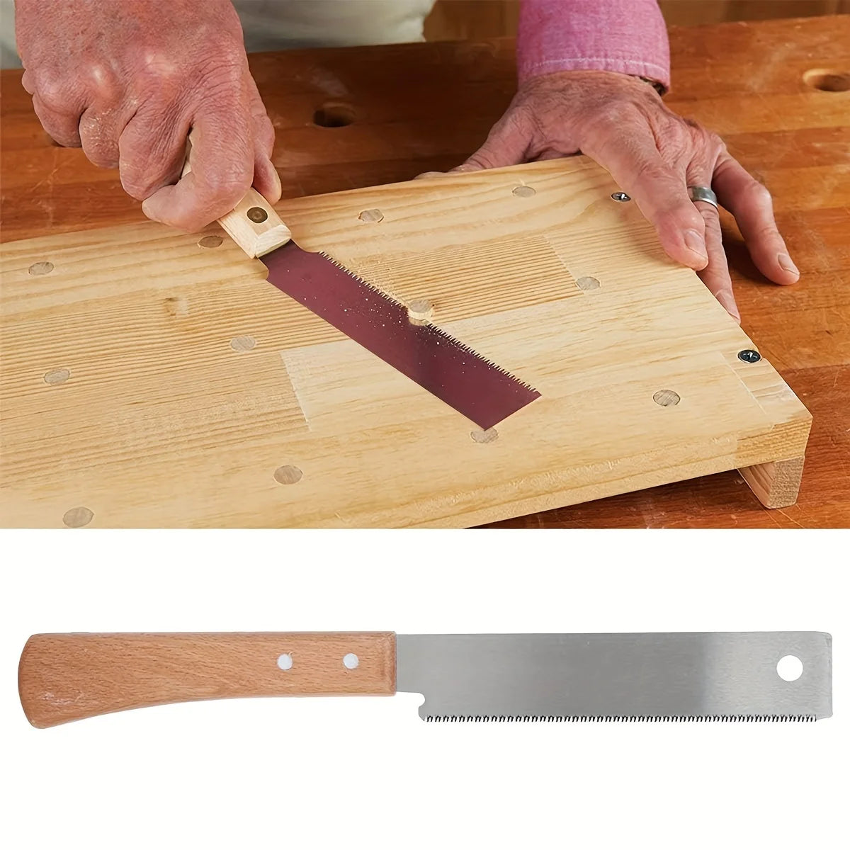 Kompakte 12 Zoll Handsäge für Holz, bündiger Schnitt, Heimwerker-Zugsäge