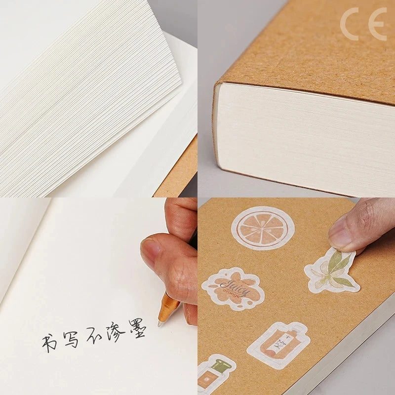 Vielseitiges Notizbuch mit Kraft-Einband für Notizen und Skizzen