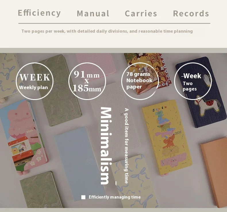 Wochenplaner 2026 Taschenformat – Wochenplan Notizbuch-Yabubest - Home & More