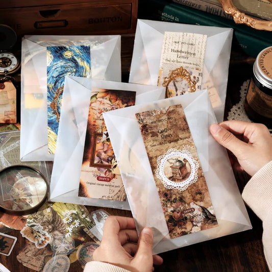 200-teiliges Vintage-Aufkleber- und Materialpapier-Set für Scrapbooking