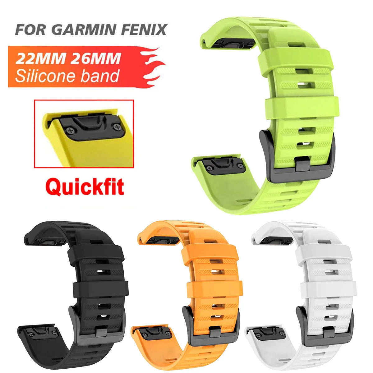 Silikon QuickFit Armband 22/26mm für sportliche Smartwatch-Nutzer