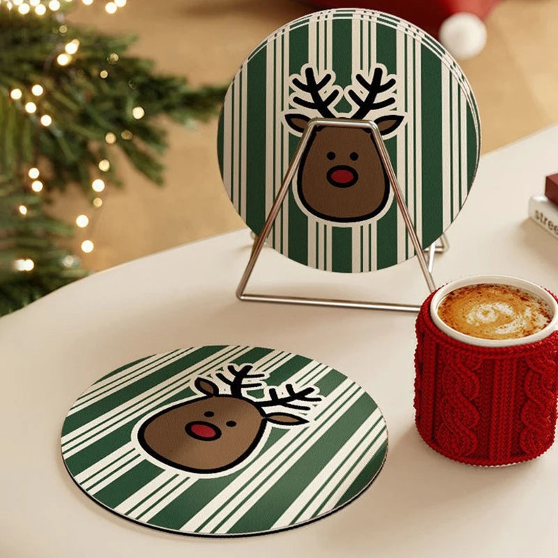Runder Wärmeisolierender Untersetzer Weihnachten Design für Esstisch