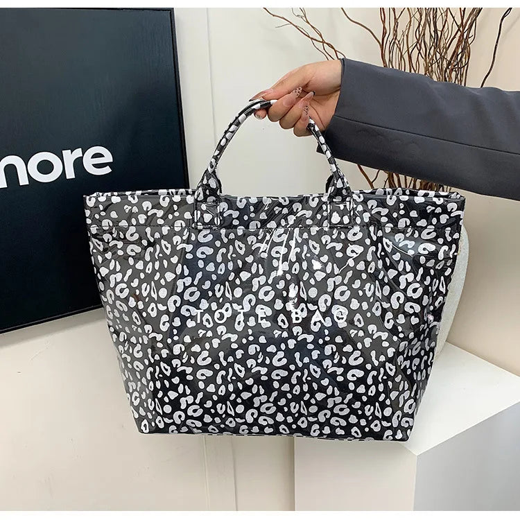 Leichte Damenhandtasche mit großem Fassungsvermögen im Leopardenmuster