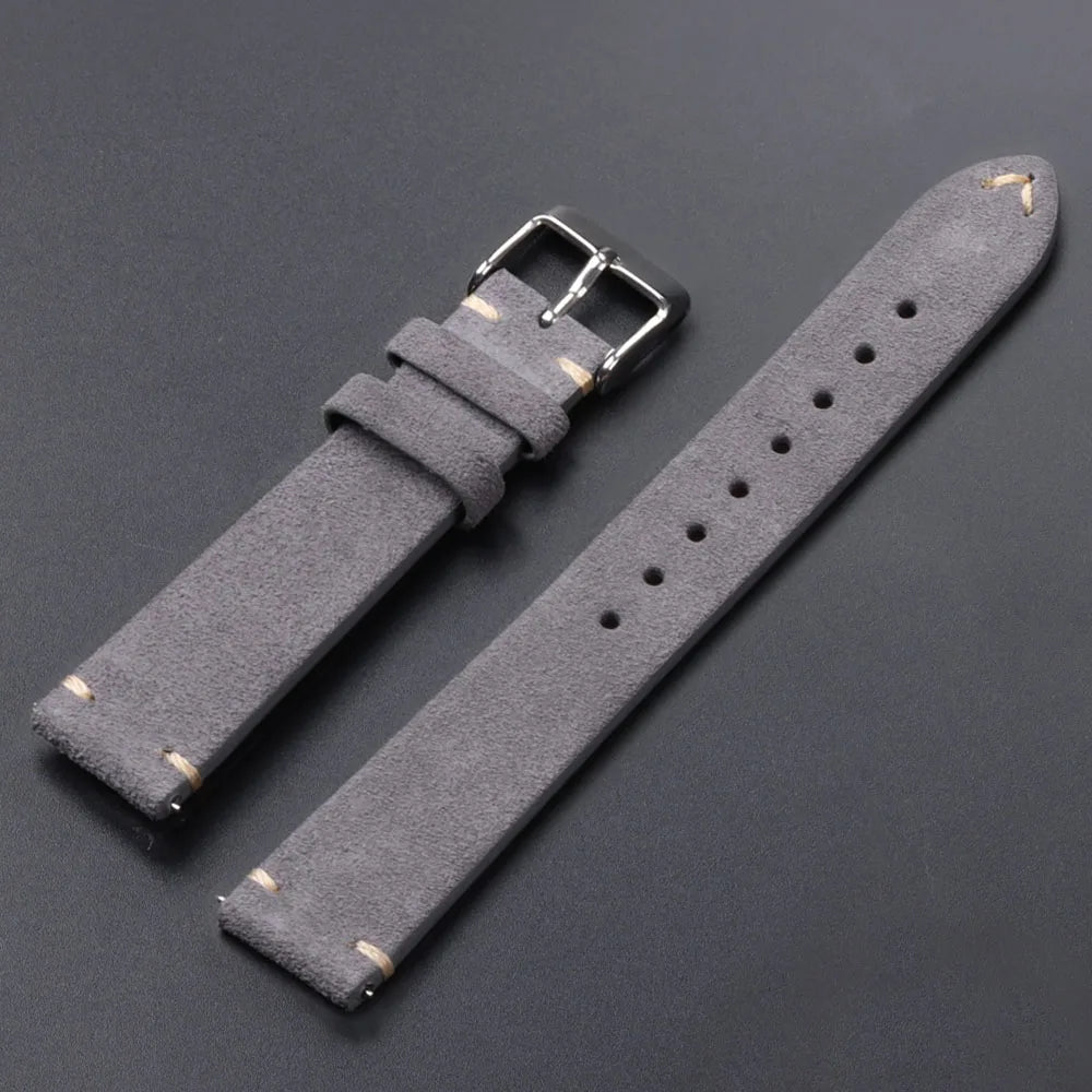 Weiches Schnellverschluss Wildleder Armband 14-22mm für Smartwatch Uhr