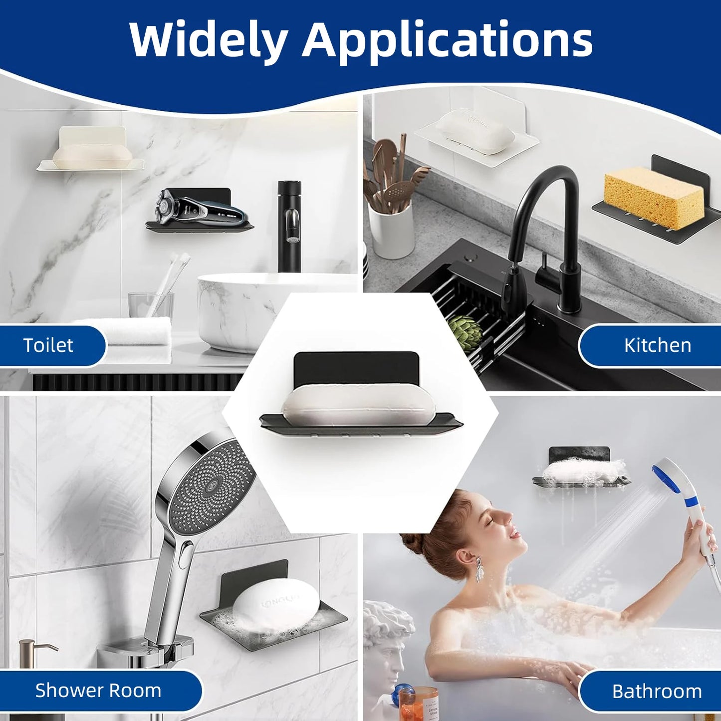 Aluminium Seifenhalter Wandmontage mit Ablauf Badezimmerzubehör