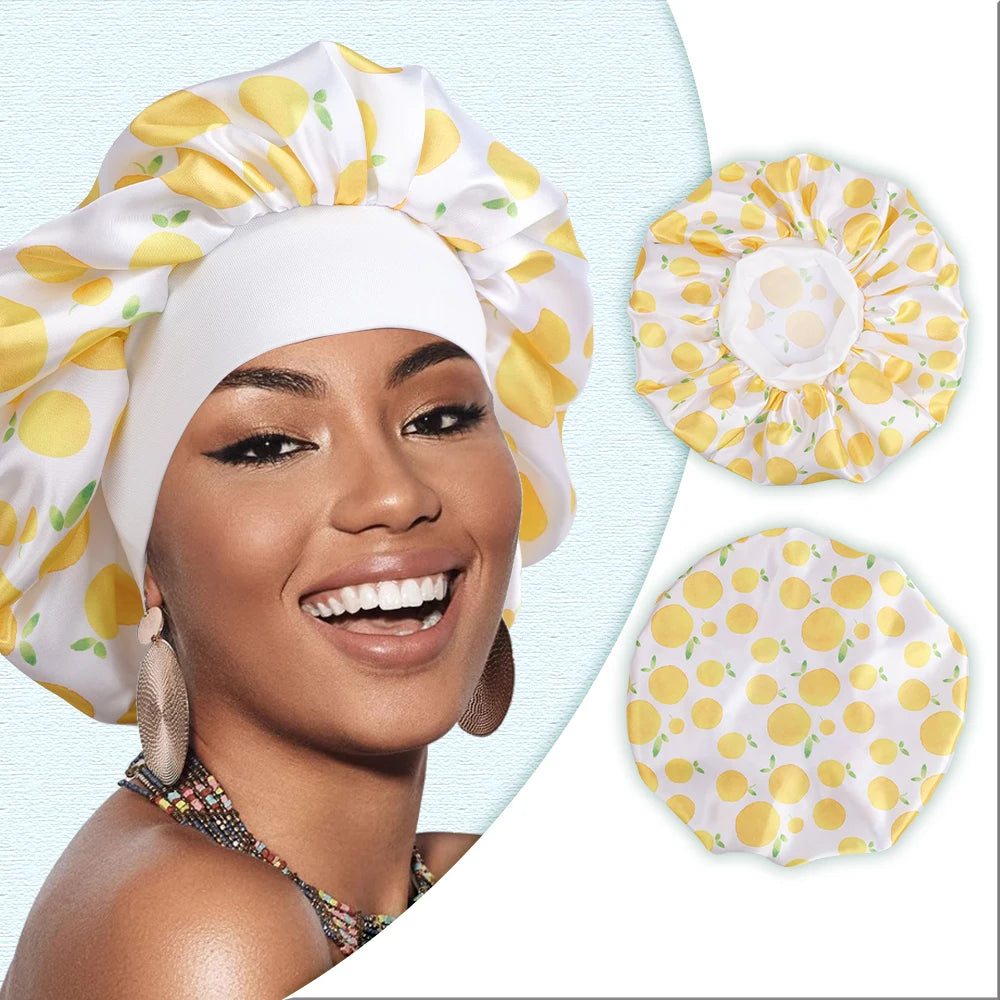 Atmungsaktive Schlafmütze mit Frucht und Tiermotiv für alle Haartypen