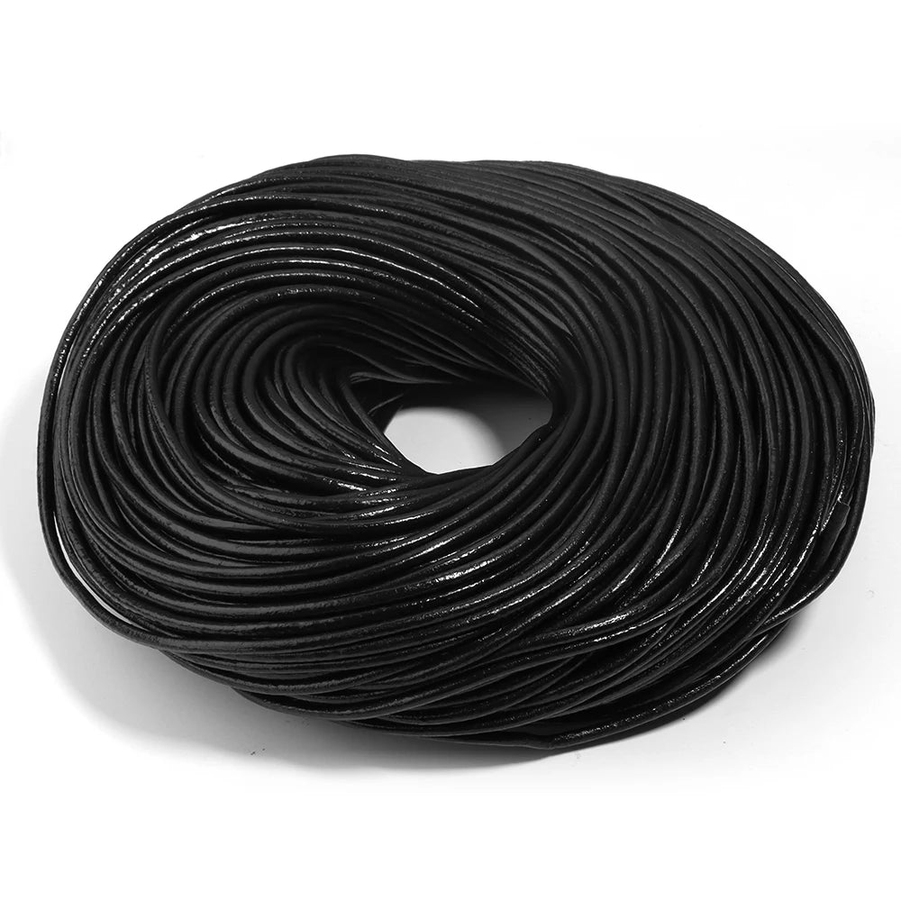 Echtes Rindsleder Rundschnur für DIY Schmuck Bastelprojekte – 1-6mm Varianten