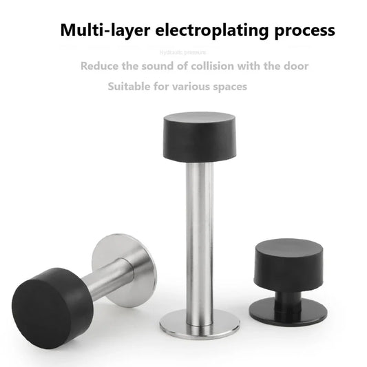 Nagelfreier Edelstahl Gummi Türstopper zur Boden- Wandmontage - Varianten
