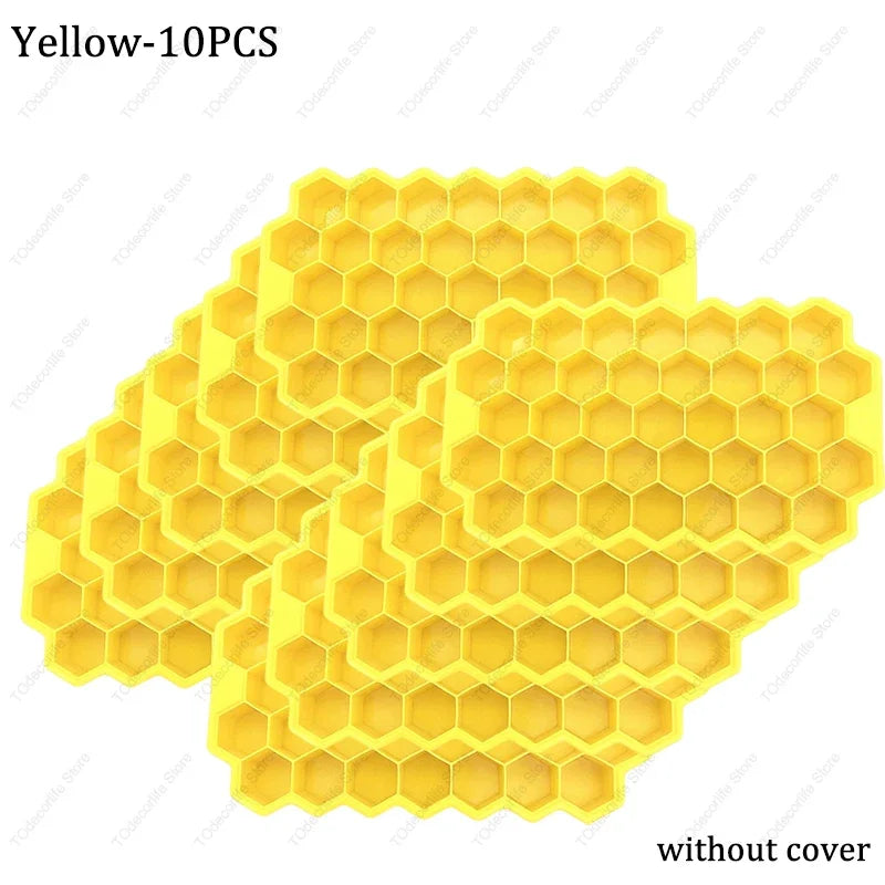 Premium Silikon Eiswürfelformen mit Deckel – Sechseckig, Wiederverwendbar