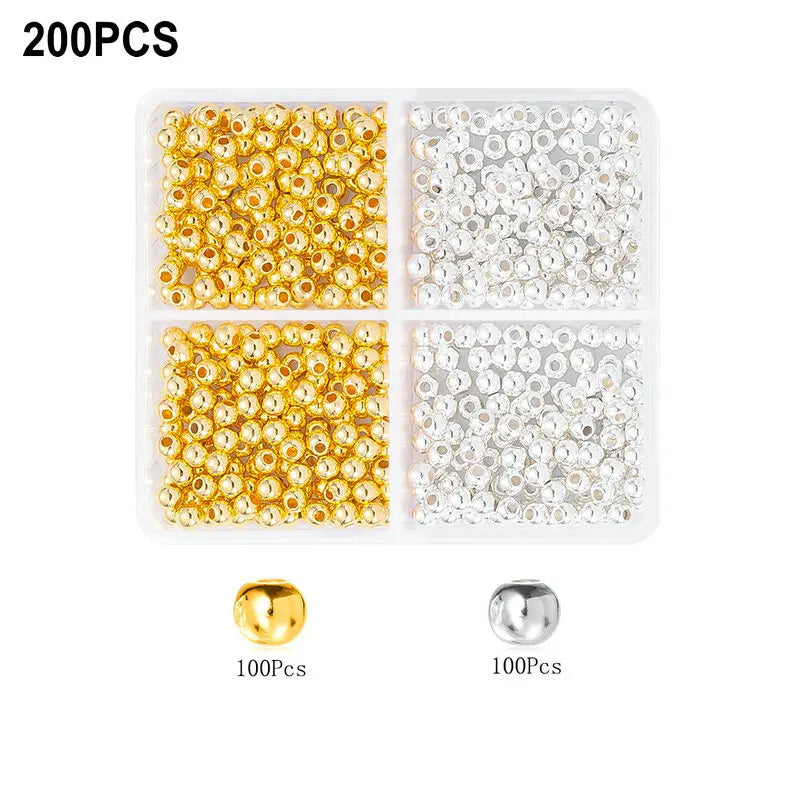 4 Farben CCB Spacer Perlen Kit mit 6 Stilen für Schmuck DIY Handwerk