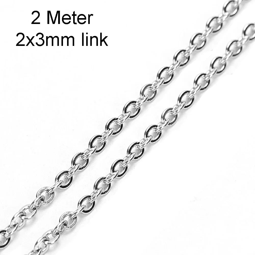 Edelstahlkette 10 Meter für DIY Schmuck 1mm 1.5mm 2mm Gold Silber