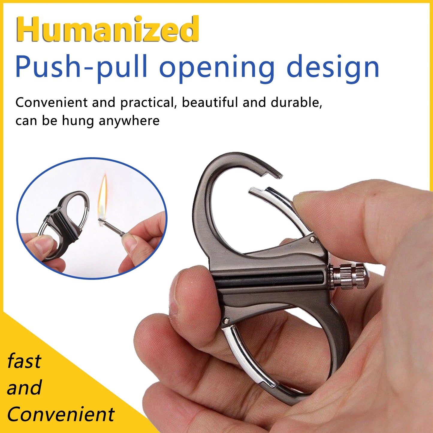 Multifunktionaler Schlüsselanhänger Feuerstarter winddicht tragbar Camping