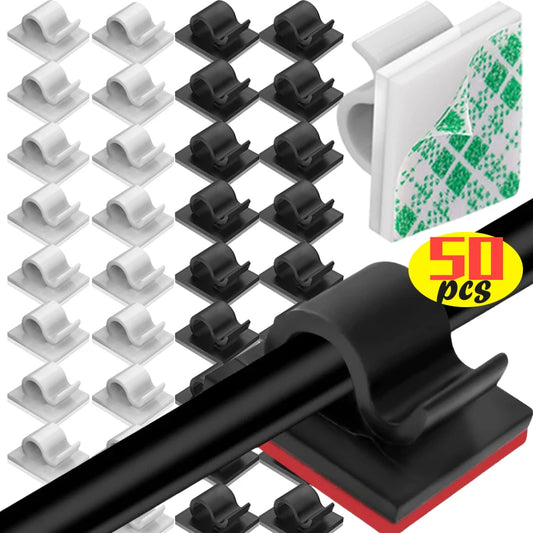 Selbstklebende Kabelklemmen Kunststoff für Kabelmanagement Zuhause Büro Auto