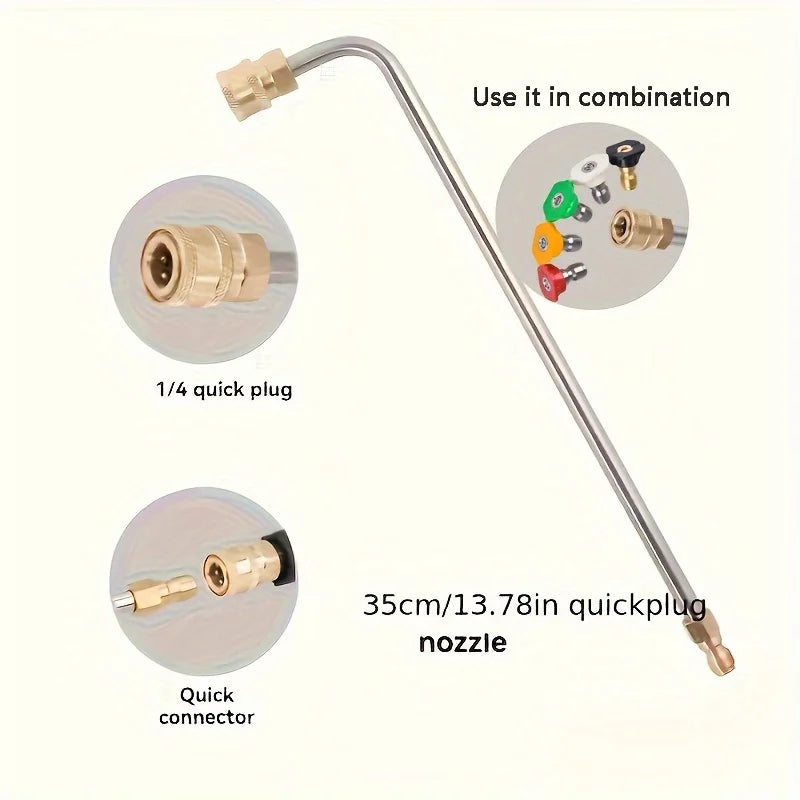 Hochdruck Wasserpistolen Winkelstück Edelstahl U-Biegestange 1 4 Zoll
