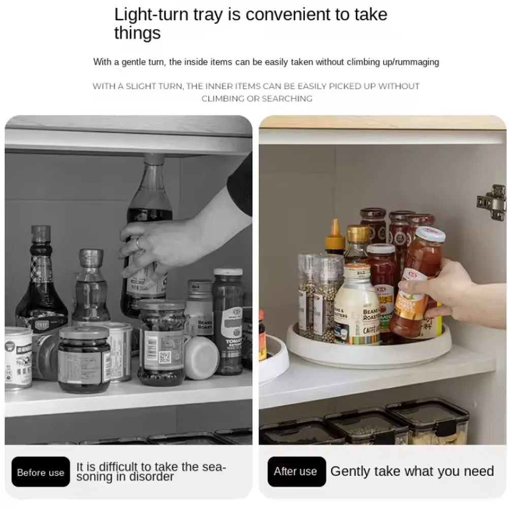 360 Grad Rotierender Gewürz Organizer Drehteller für Küche und Schreibtisch