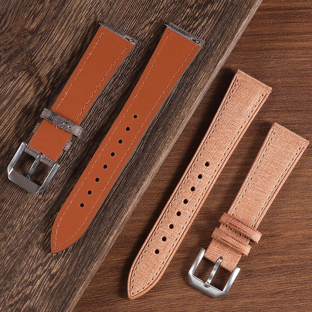 20 mm 22 mm Leder Uhrenarmband handgefertigt mit Leinenstruktur Schnellverschluss-Yabubest - Home & More