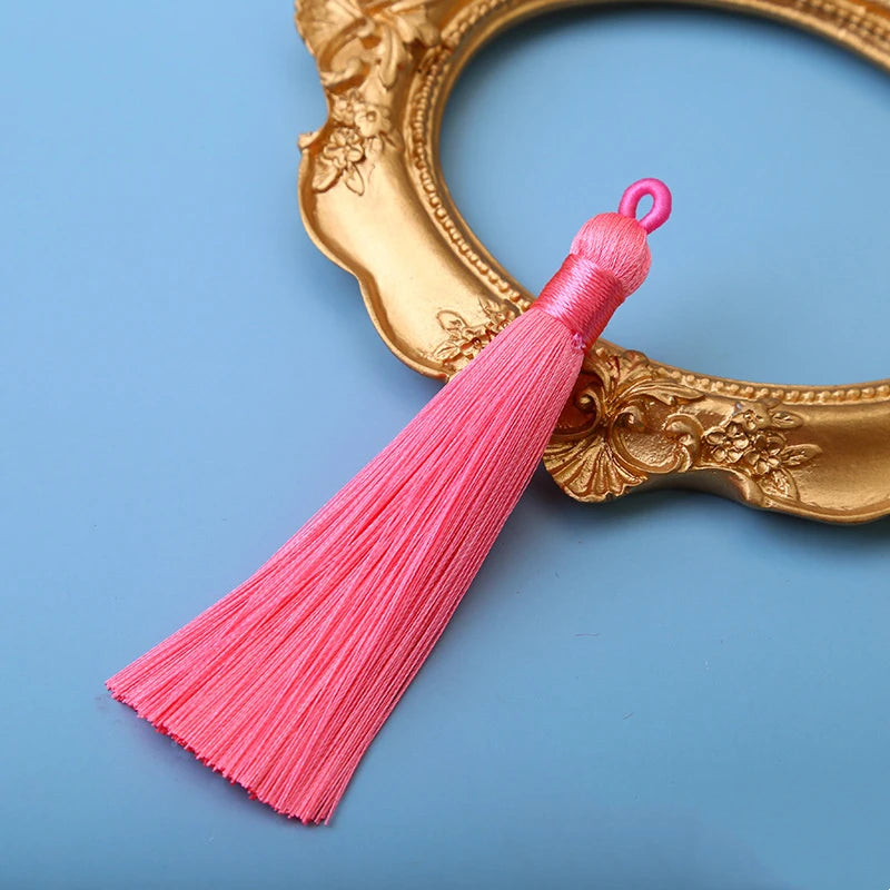 10er Set 8cm Seiden-Quasten zum Basteln für Schmuck - Lesezeichen