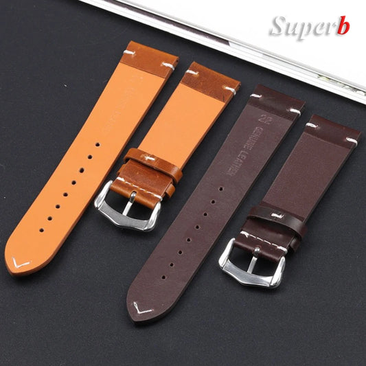 Vintage Ölwachs Lederarmband 18-24mm für Uhr und Smartwatch – Herren Damen