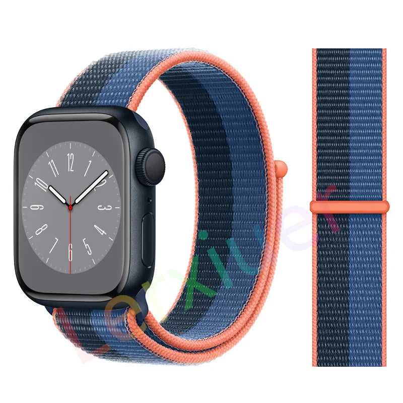 Nylon Schlaufenarmband für Apple Watch alle Serien und Größen
