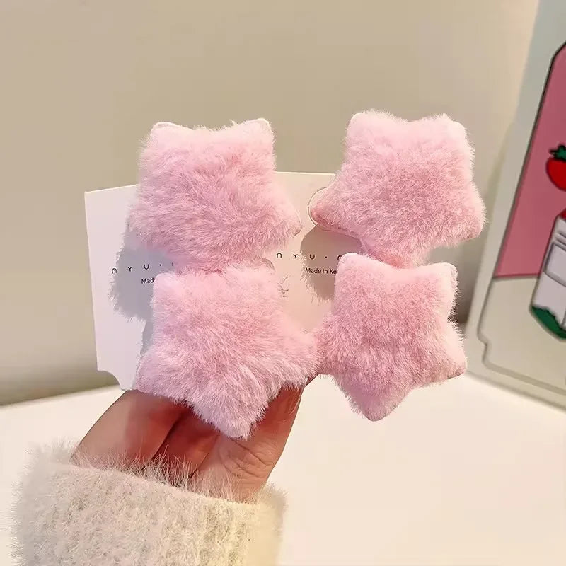 Süße Plüsch Stern Haarnadeln für Mädchen und Frauen