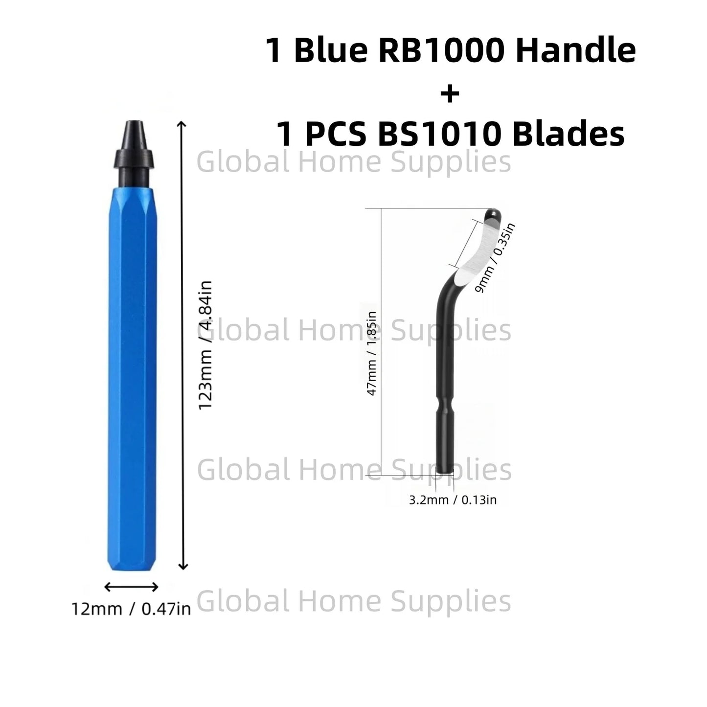 Entgratungswerkzeug Set RB1000 mit 1 oder 11 Schnellarbeitsstahl-Schwenkklingen
