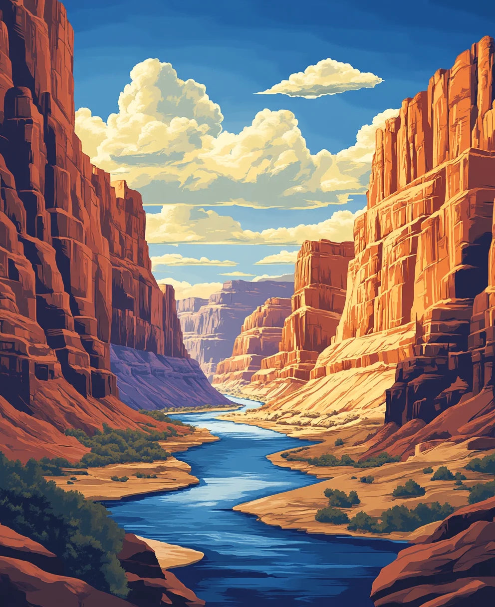 Leinwand Malen nach Zahlen Aquarell Landschaft DIY Ölgemälde 40x50 bis 60x75cm