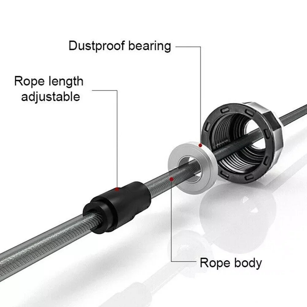 Verstellbares Speed Springseil 2,8-3 m Stahlseil für Fitness Training