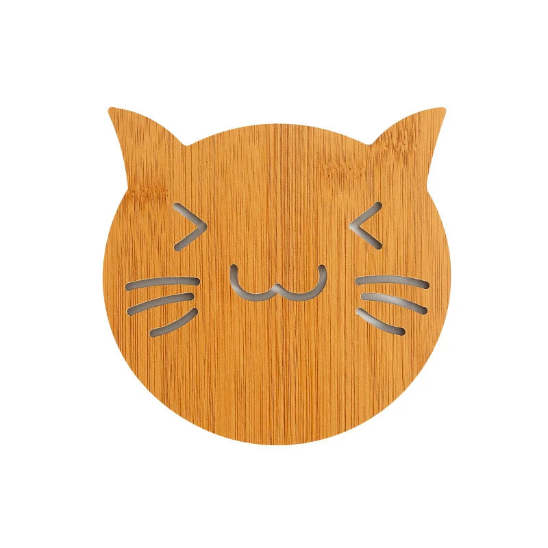 Holz Untersetzer Cartoon Motiv Anti Rutsch für Küche und Tisch