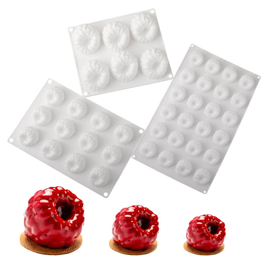 Silikon Kuchenform mit 6 12 oder 24 Himbeerzellen für Desserts