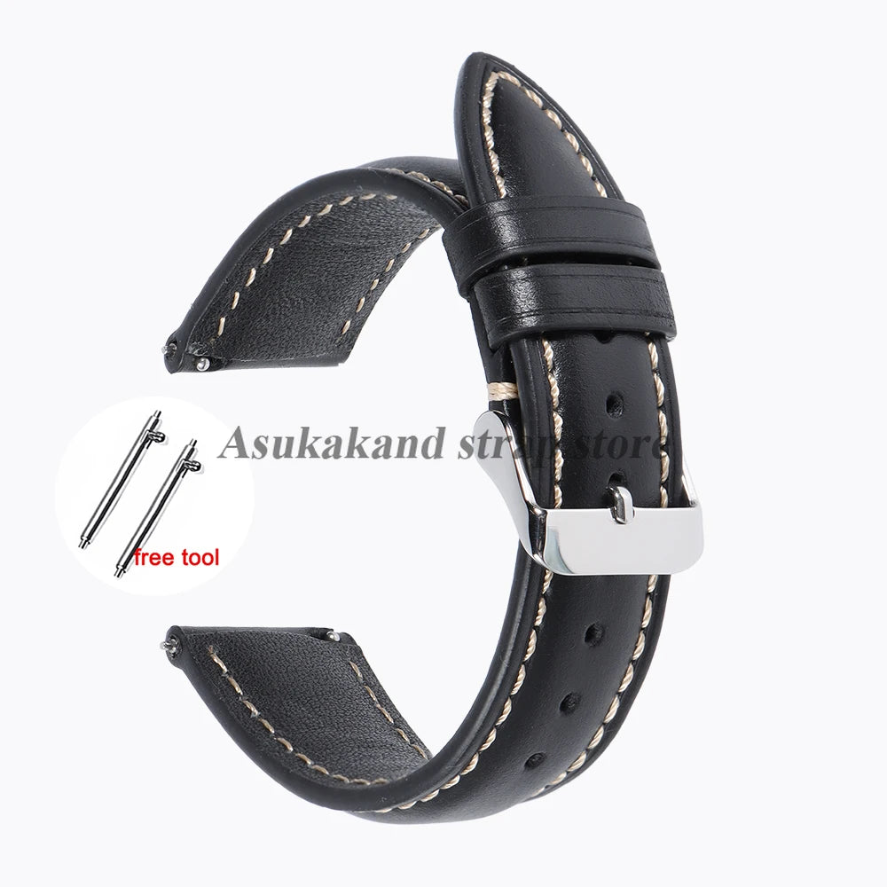 Vintage braunes Echtleder Uhrenarmband 18-24mm mit Dornschließe