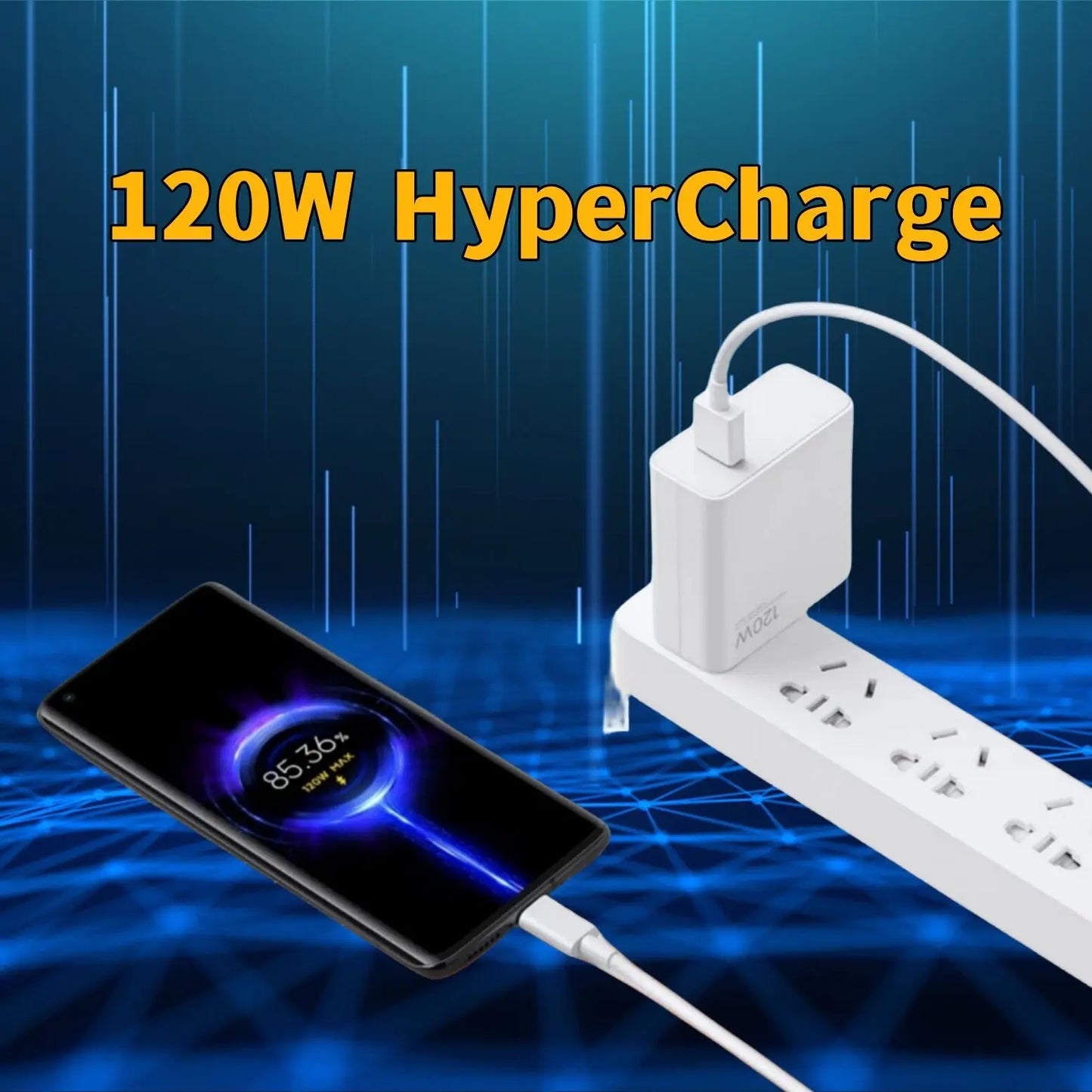 120W Turbo Schnelllade Wandadapter mit USB Typ C Kabel 6A