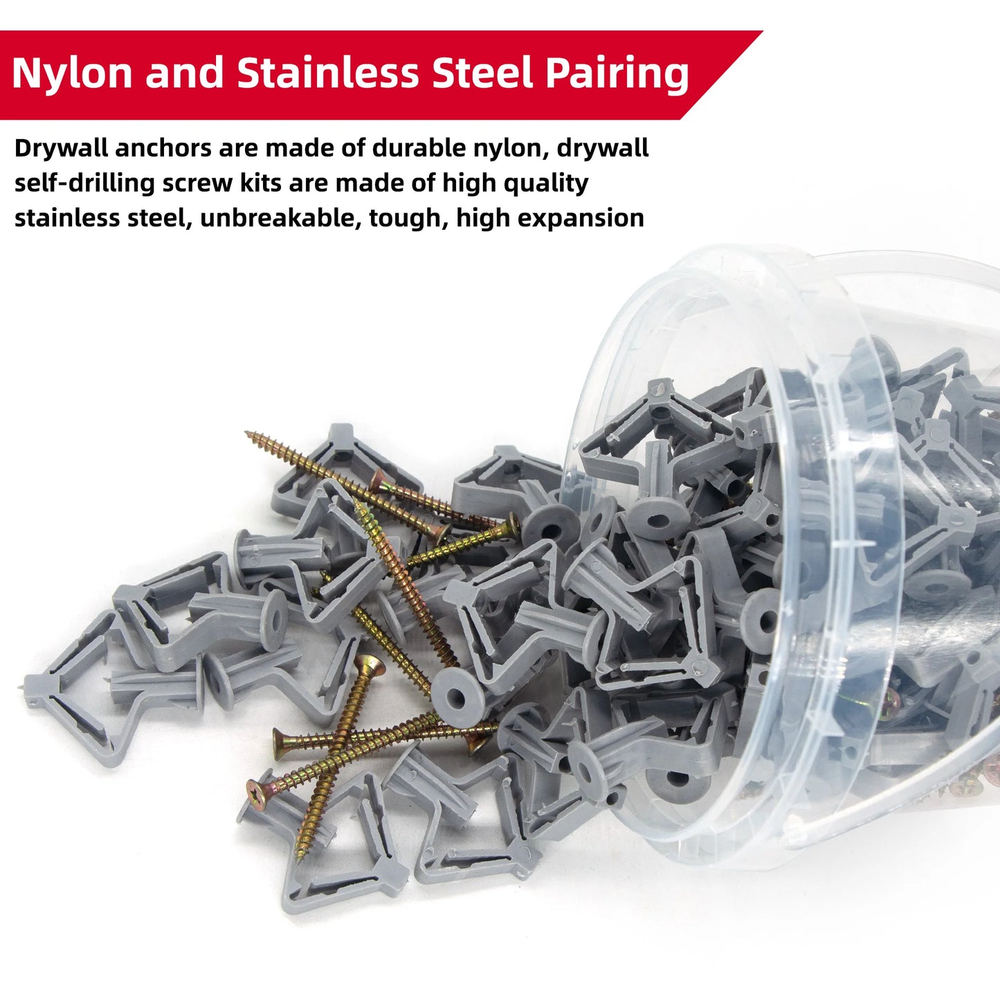 100er Set Trockenbau-Anker Hohlwand Gipskarton-Stecker M8 mit Schrauben