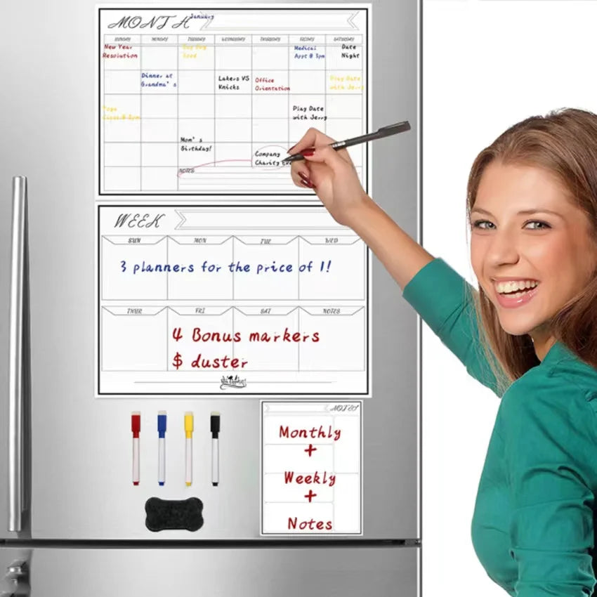 Magnetischer Monatsplaner: Trocken abwischbares Whiteboard für Kühlschrank - Tisch