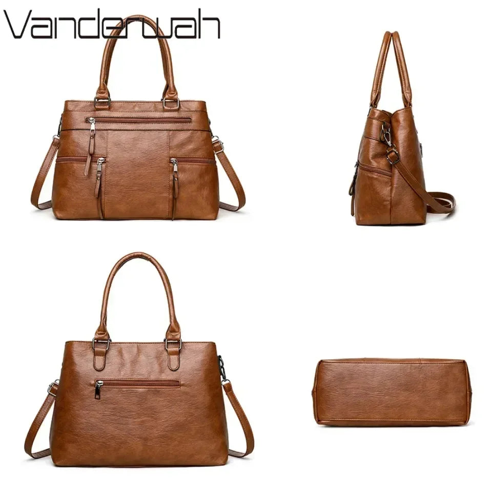 Elegante Damen Handtasche Kunstleder – Schulter, Crossbody & Tote Tasche