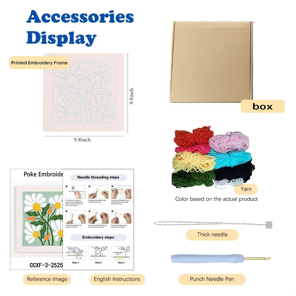Blumen Stanznadel Set mit Rahmen zum kreativen Basteln und Gestalten