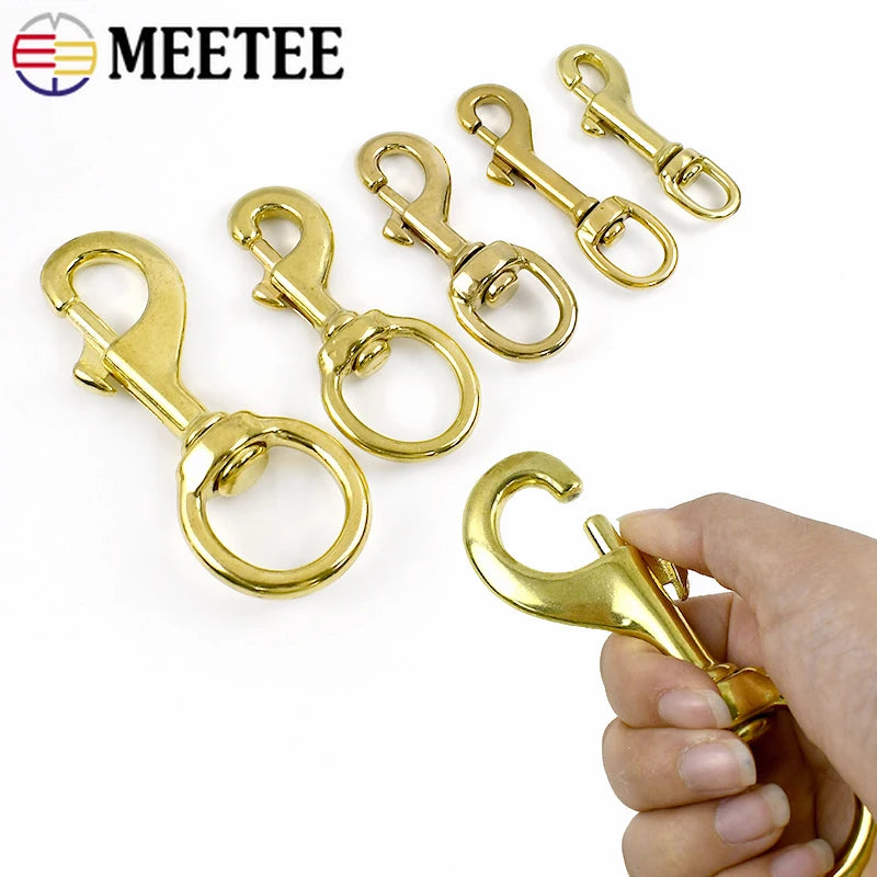 Massiver Messing Karabinerverschluss 10 30 mm drehbar für Taschen Gürtel