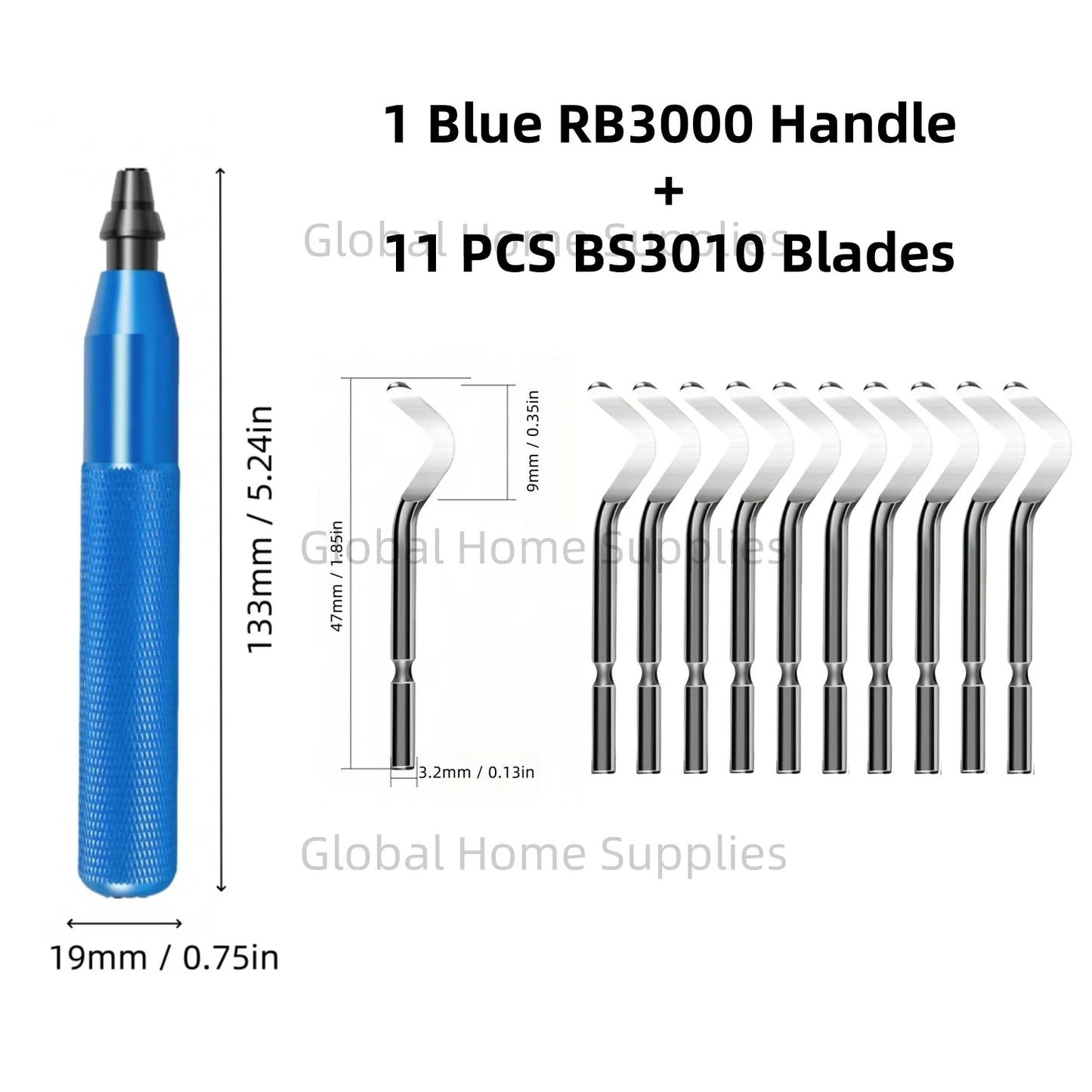 Entgratungswerkzeug RB3000 mit 1 oder 11 Schnellarbeitsstahl-Schwenkklingen