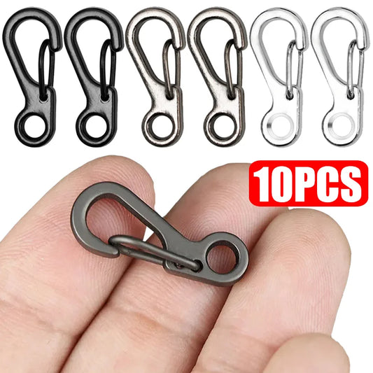 10 Stück Mini Federkarabiner Schlüsselbund Rucksack Haken Outdoor Camping EDC