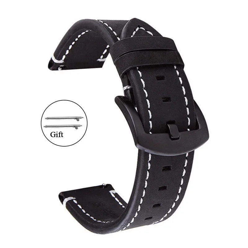 Retro-Uhrenarmband aus Kalbsleder in verschiedenen Bandbreiten 18-24 mm