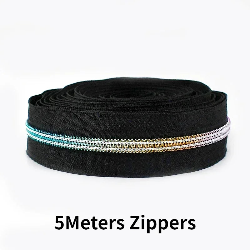 Nylon Reißverschlussband & Schieber Set 5m für Reparaturen Kleidung Taschen #5