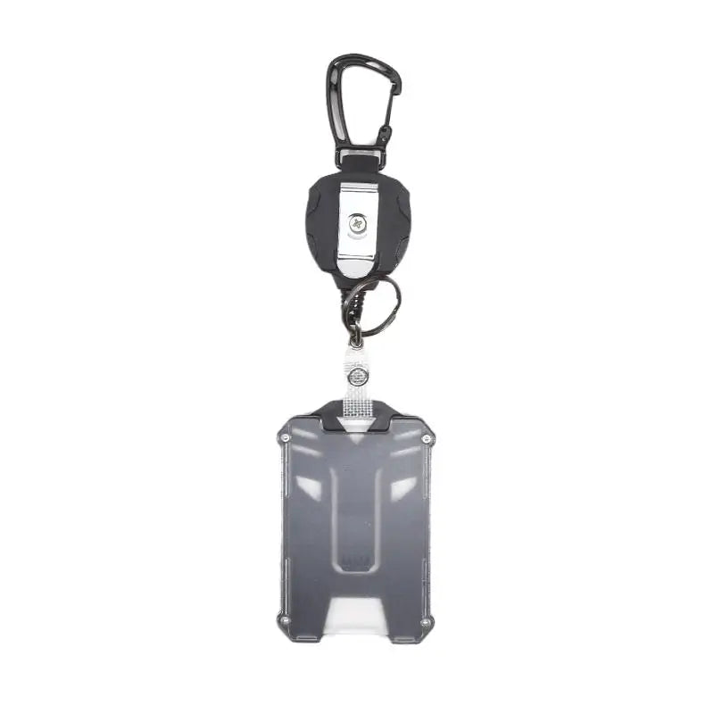 Taktischer Ausweishalter mit Karabiner und versenkbarem Seil