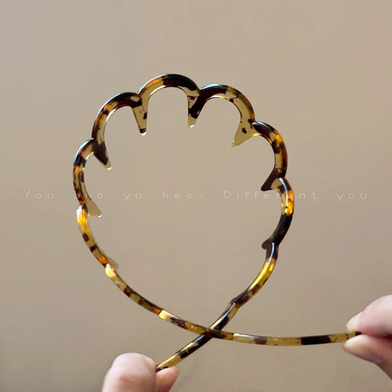 Gezahntes Wellen Stirnband für Damen Einfarbig Anti-Rutsch Haarschmuck