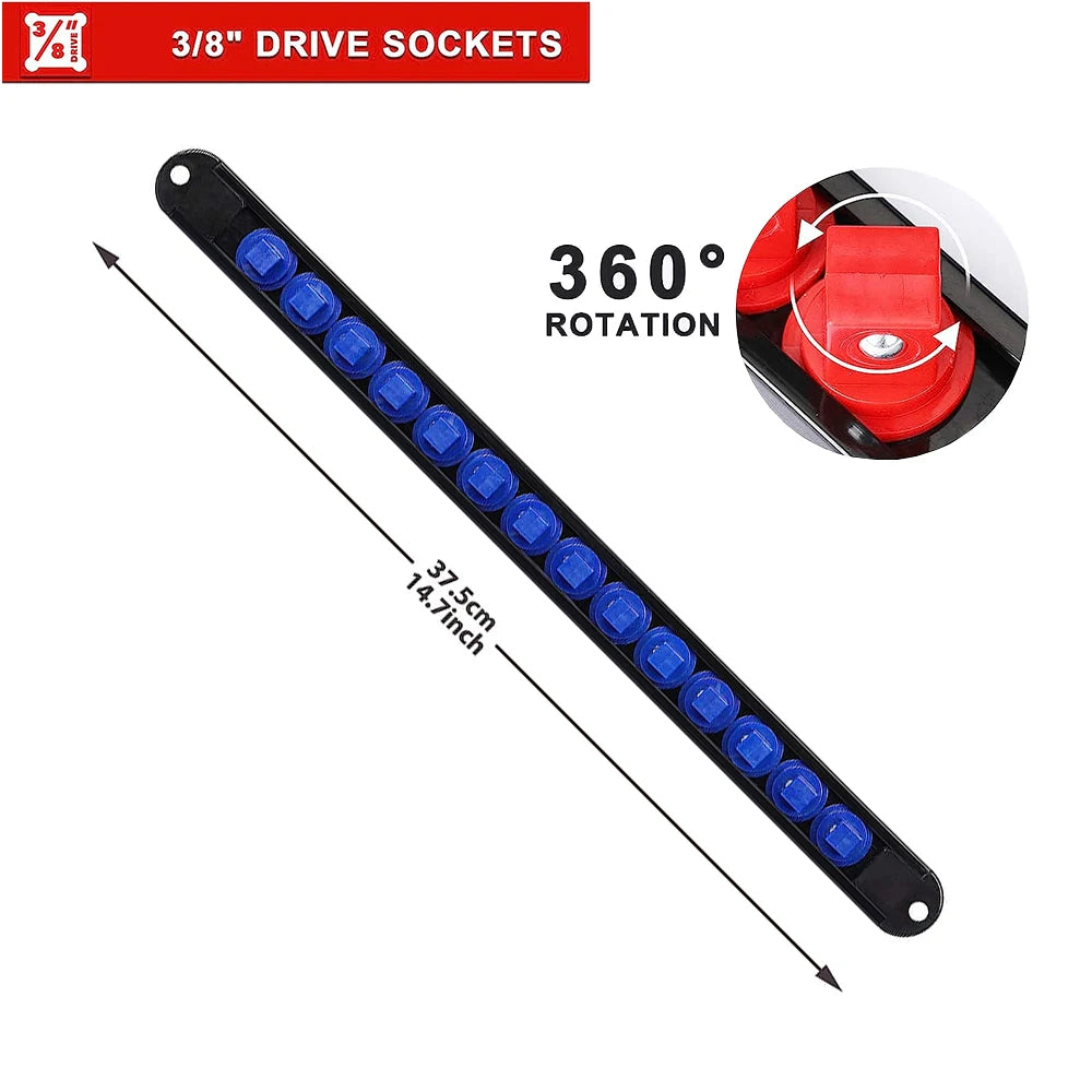 360° Drehbarer ABS Sockel Organizer mit 1/4, 3/8 und 1/2 Zoll Halter