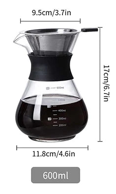 Aromatischer Pour Over Kaffeebrüher mit Edelstahlfilter Isolierung